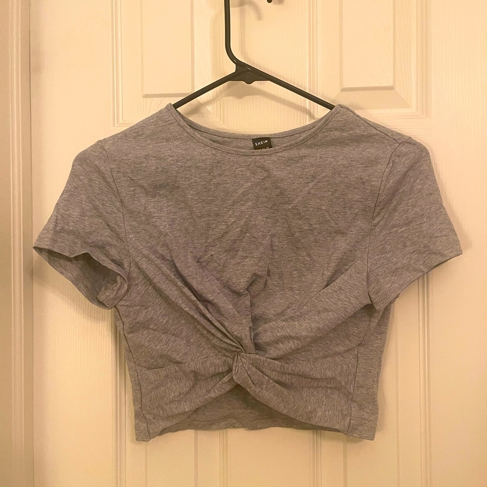Gray Crop Top
